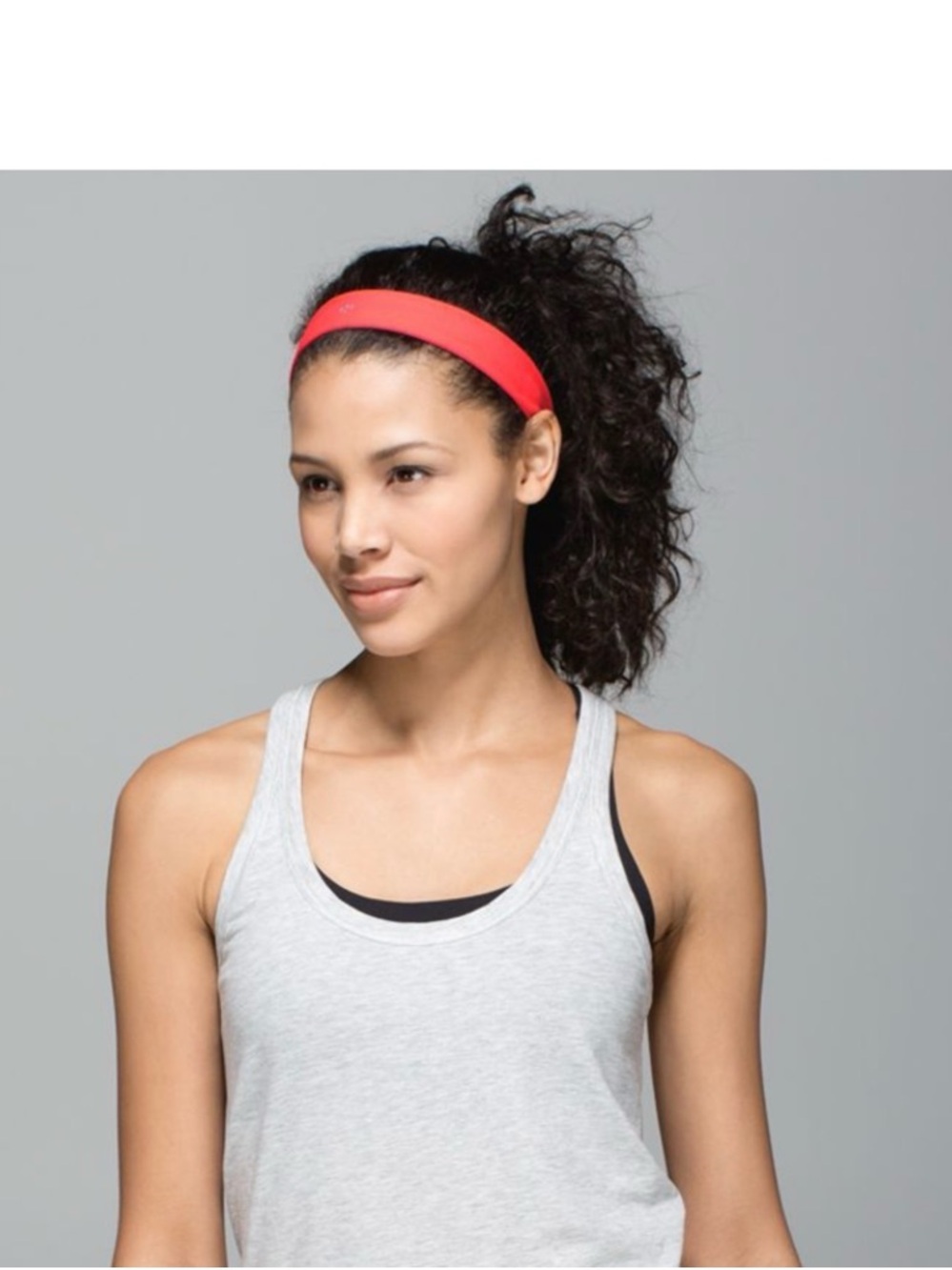 Lululemon Fly Away Tamer Headband, Skinny, Electric Coral, Orange